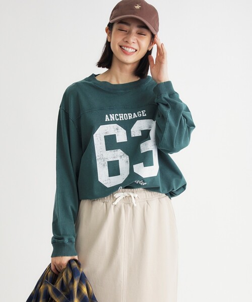 HONEYSUCKLE ROSE(ハニーサックルローズ)の「《店舗人気アイテム/体型カバー》ナンバリングTシャツ(Tシャツ/カットソー・レディース・グレー/グリーン/グレー系その他・05/04)」の3枚目の写真