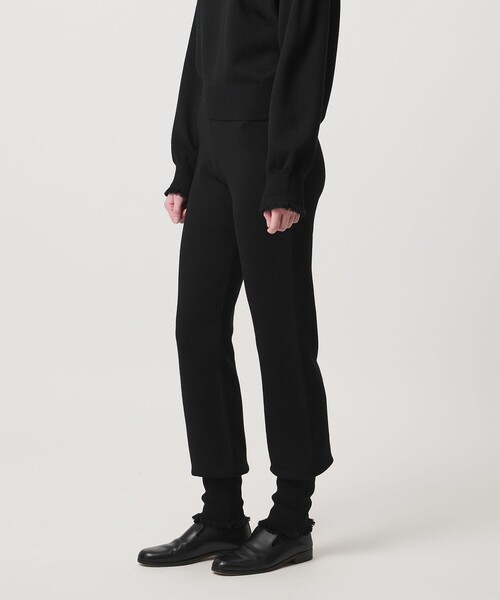 LOEFF（ロエフ）の「＜LOEFF＞9ゲージ フリンジ ソックス パンツ（その他パンツ・レディース・ベージュ/ブラック・FREE）」の4枚目の写真