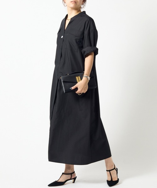 DESIGNWORKS(デザインワークス)の「【一部店舗限定】フロントポケットワンピース(ワンピース・レディース・ブラック/サックスブルー/ブラウン・フリー)」の2枚目の写真