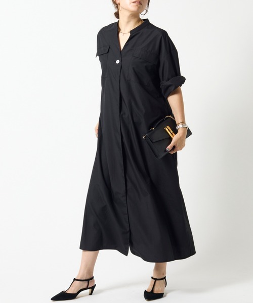 DESIGNWORKS(デザインワークス)の「【一部店舗限定】フロントポケットワンピース(ワンピース・レディース・ブラック/サックスブルー/ブラウン・フリー)」の5枚目の写真