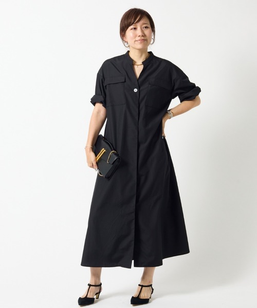 DESIGNWORKS(デザインワークス)の「【一部店舗限定】フロントポケットワンピース(ワンピース・レディース・ブラック/サックスブルー/ブラウン・フリー)」の7枚目の写真