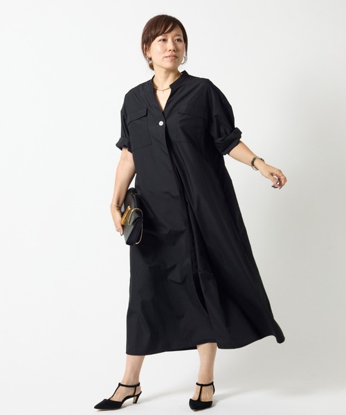 DESIGNWORKS(デザインワークス)の「【一部店舗限定】フロントポケットワンピース(ワンピース・レディース・ブラック/サックスブルー/ブラウン・フリー)」の8枚目の写真