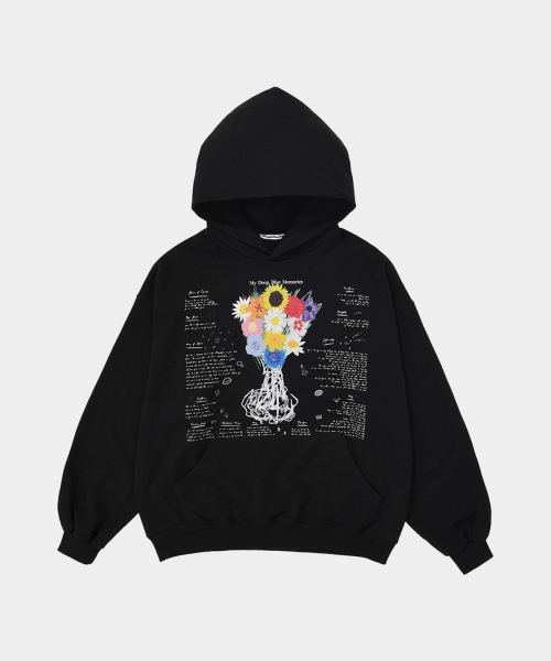 mydeepbluememories(マイディープブルーメモリーズ)の「MM Twelve Flower Hoodie (BLACK)(パーカー・レディース・ブラック・ONE SIZE)」の1枚目の写真
