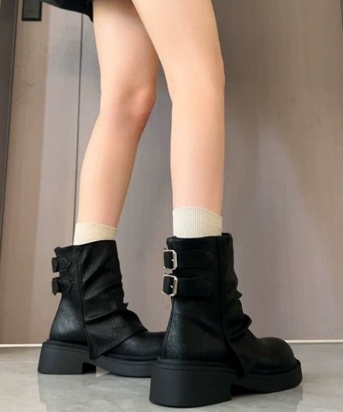 mebole(メボレ)の「back belt flat boots(ブーツ・レディース・ブラック/ブラウン・MEDIUM/SMALL/LARGE)」の19枚目の写真
