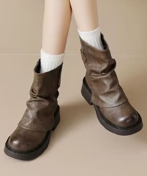 mebole(メボレ)の「back belt flat boots(ブーツ・レディース・ブラック/ブラウン・MEDIUM/SMALL/LARGE)」の4枚目の写真