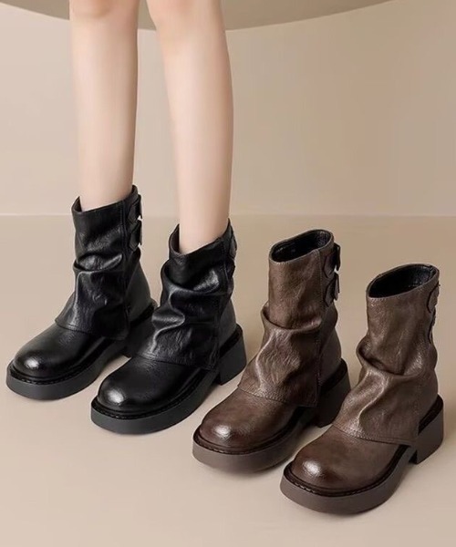 mebole(メボレ)の「back belt flat boots(ブーツ・レディース・ブラック/ブラウン・MEDIUM/SMALL/LARGE)」の12枚目の写真