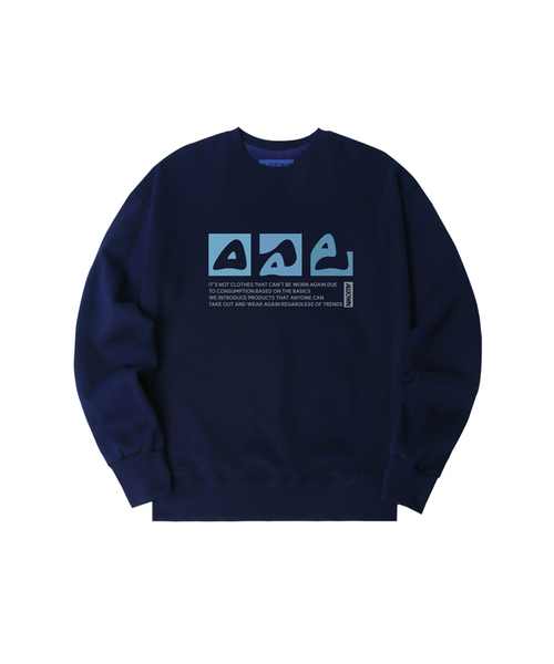ALLIOWN（オールイオン）の「A/L DOODLE オーバーサイズ 裏起毛 スウェット (GOM4-6AL031)（スウェット・メンズ・ブラック/ホワイト/ネイビー/ライトグレー/チャコールグレー/アイボリー・MEDIUM/LARGE/X-LARGE）」の6枚目の写真