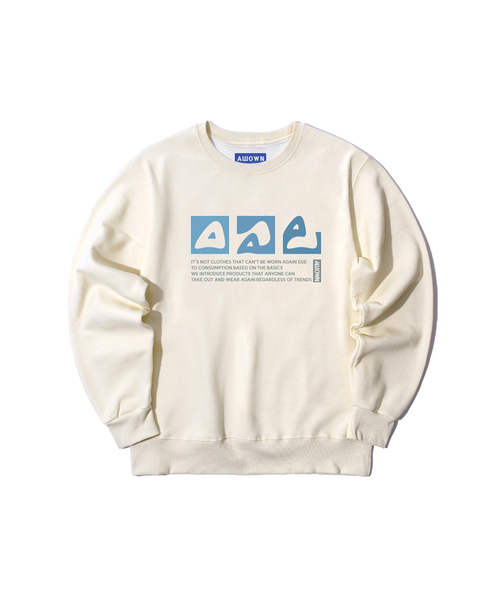 ALLIOWN（オールイオン）の「A/L DOODLE オーバーサイズ 裏起毛 スウェット (GOM4-6AL031)（スウェット・メンズ・ブラック/ホワイト/ネイビー/ライトグレー/チャコールグレー/アイボリー・MEDIUM/LARGE/X-LARGE）」の3枚目の写真