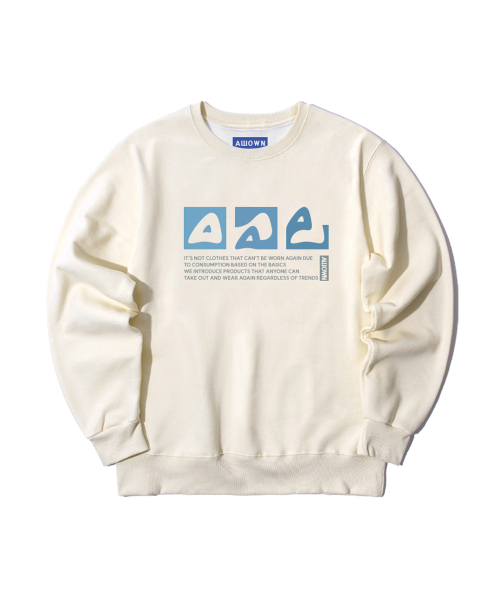 ALLIOWN（オールイオン）の「A/L DOODLE オーバーサイズ 裏起毛 スウェット (GOM4-6AL031)（スウェット・メンズ・ブラック/ホワイト/ネイビー/ライトグレー/チャコールグレー/アイボリー・MEDIUM/LARGE/X-LARGE）」の11枚目の写真