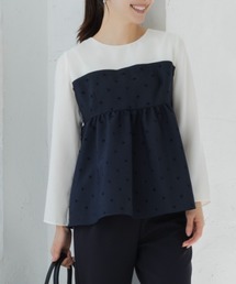 Sono（ソーノ）の「【10/9新作発売】ご自宅でお洗濯可能【SONO/ソーノ】【SONO NAVY/ソーノネイビー】-Harmony DOT JQ-（シャツ/ブラウス）」
