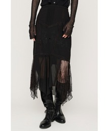 LACE DOCKED SHEER HEM SK レースドックトシアーヘムスカート 秋服