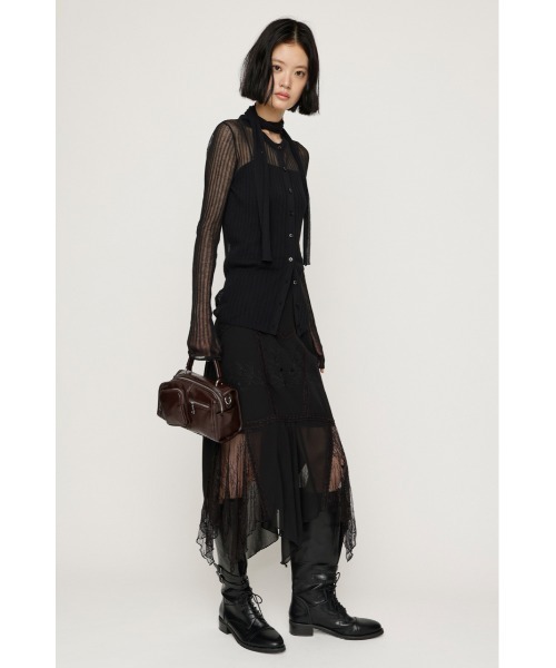 SLY(スライ)の「LACE DOCKED SHEER HEM SK レースドックトシアーヘムスカート 秋服(スカート・レディース・ブラック/ベージュ・1/2)」の5枚目の写真