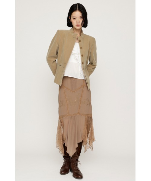 SLY(スライ)の「LACE DOCKED SHEER HEM SK レースドックトシアーヘムスカート 秋服(スカート・レディース・ブラック/ベージュ・1/2)」の11枚目の写真