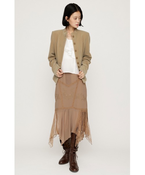 SLY(スライ)の「LACE DOCKED SHEER HEM SK レースドックトシアーヘムスカート 秋服(スカート・レディース・ブラック/ベージュ・1/2)」の12枚目の写真