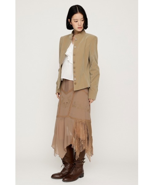 SLY(スライ)の「LACE DOCKED SHEER HEM SK レースドックトシアーヘムスカート 秋服(スカート・レディース・ブラック/ベージュ・1/2)」の13枚目の写真