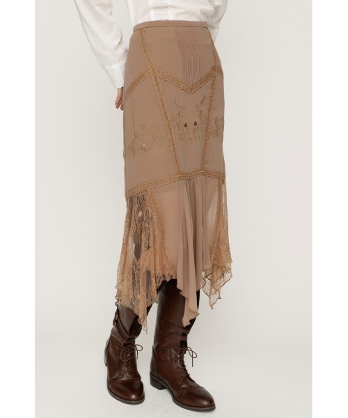 SLY(スライ)の「LACE DOCKED SHEER HEM SK レースドックトシアーヘムスカート 秋服(スカート・レディース・ブラック/ベージュ・1/2)」の15枚目の写真