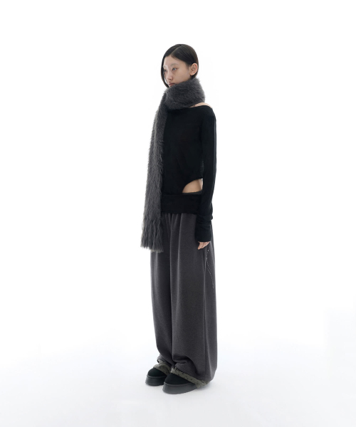 OJOS(オホス)の「Curved Cut Layered Tee / Black(Tシャツ/カットソー・レディース・その他・1/2)」の1枚目の写真
