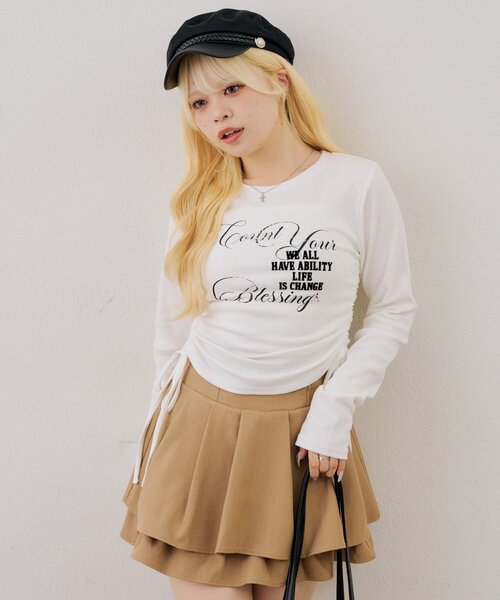continuer de NICE CLAUP(コンティニューデナイスクラップ)の「ドロストアソートテレコトップス(Tシャツ/カットソー・レディース・ブラック系その他/オフホワイト/ブラック/ホワイト系その他・FREE)」の11枚目の写真