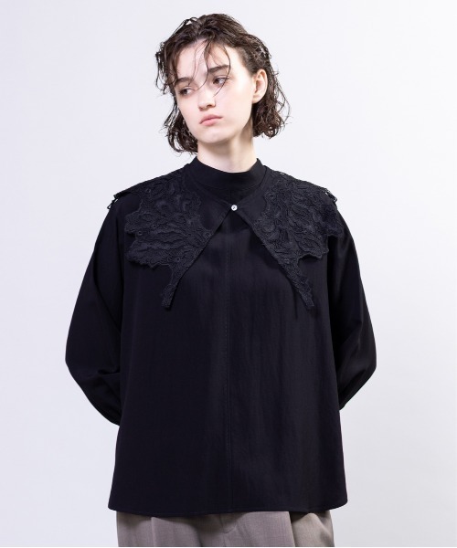 OSMOSIS(オズモーシス)の「3WAYレースカラーブラウス(シャツ/ブラウス・レディース・ブラック/グレー/ホワイト・ONE SIZE)」の2枚目の写真