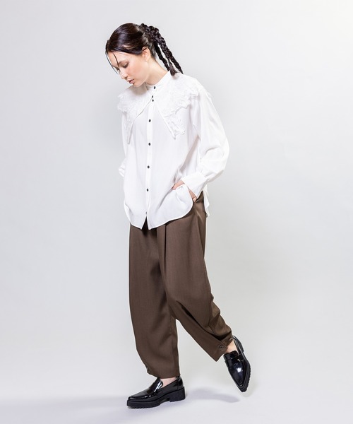 OSMOSIS(オズモーシス)の「3WAYレースカラーブラウス(シャツ/ブラウス・レディース・ブラック/グレー/ホワイト・ONE SIZE)」の14枚目の写真