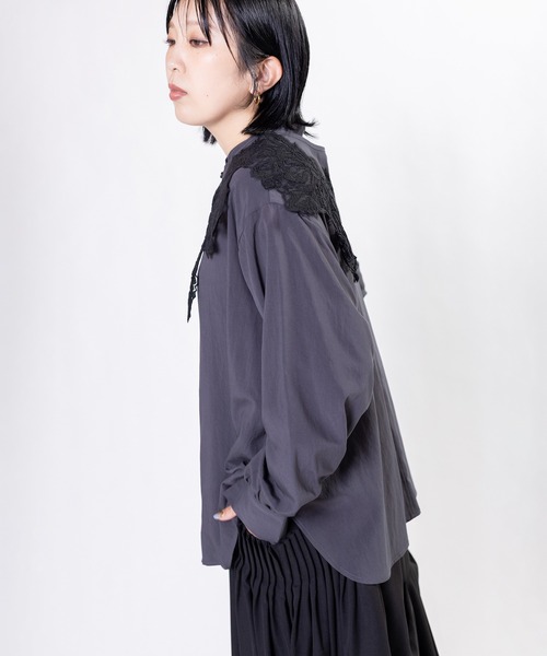 OSMOSIS(オズモーシス)の「3WAYレースカラーブラウス(シャツ/ブラウス・レディース・ブラック/グレー/ホワイト・ONE SIZE)」の4枚目の写真
