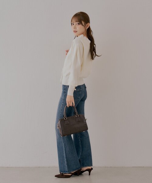 Chico(チコ)の「【SALON by Chico】前後2WAYフリルデザインカーディガン(カーディガン/ボレロ・レディース・チャコールグレー/キャメル/アイボリー・FREE)」の6枚目の写真