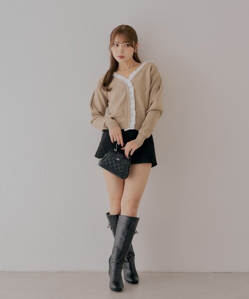 Chico(チコ)の「【SALON by Chico】前後2WAYフリルデザインカーディガン(カーディガン/ボレロ・レディース・チャコールグレー/キャメル/アイボリー・FREE)」の16枚目の写真