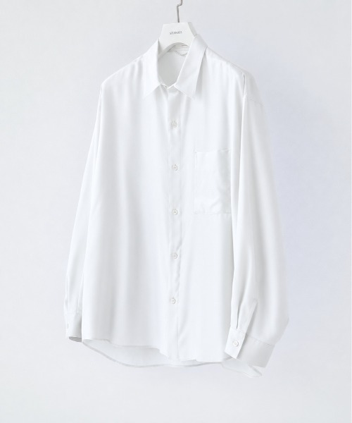 STUDIOUS(ステュディオス)の「【STUDIOUS】Clear broad Shirts(シャツ/ブラウス・メンズ・サックスブルー/ブラック/ホワイト/グレー・1/3/2)」の2枚目の写真