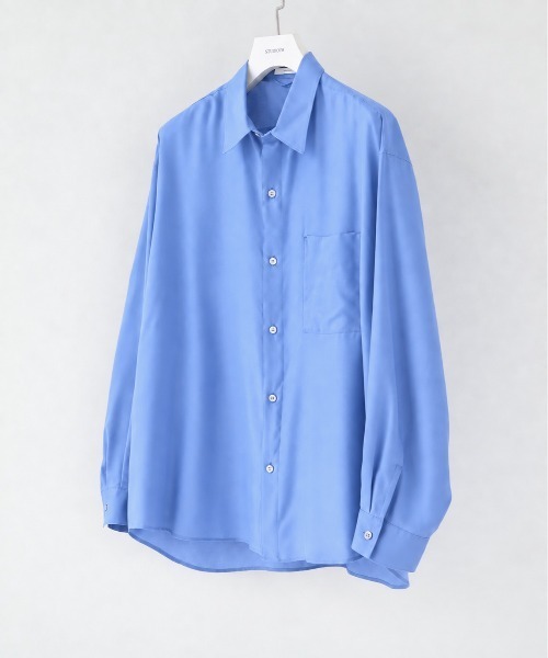 STUDIOUS(ステュディオス)の「【STUDIOUS】Clear broad Shirts(シャツ/ブラウス・メンズ・サックスブルー/ブラック/ホワイト/グレー・1/3/2)」の1枚目の写真
