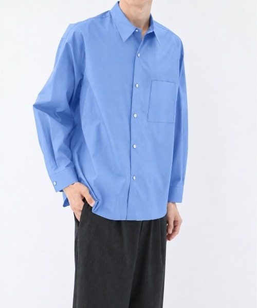 STUDIOUS(ステュディオス)の「【STUDIOUS】Clear broad Shirts(シャツ/ブラウス・メンズ・サックスブルー/ブラック/ホワイト/グレー・1/3/2)」の12枚目の写真