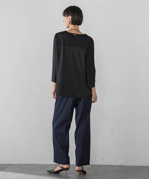 la.f…(ラエフ)の「サテン切り替えプルオーバー(Tシャツ/カットソー・レディース・ホワイト/ブラック・9号)」の6枚目の写真
