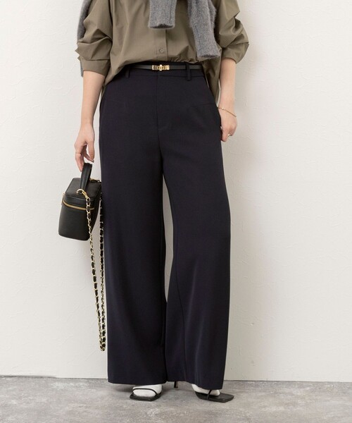 NOLLEY’S Sophi(ノーリーズソフィ)の「ウォッシャブル裏微起毛ワイドパンツ(その他パンツ・レディース・カーキ/オフホワイト/ネイビー・36/38/34)」の3枚目の写真