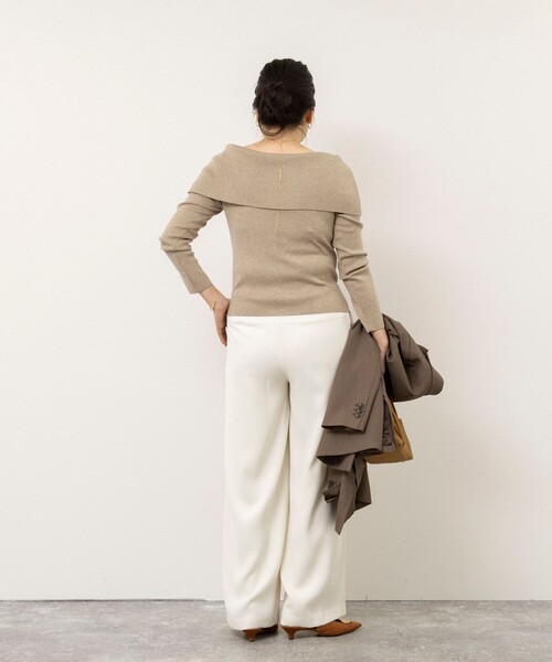 NOLLEY’S Sophi(ノーリーズソフィ)の「ウォッシャブル裏微起毛ワイドパンツ(その他パンツ・レディース・カーキ/オフホワイト/ネイビー・36/38/34)」の9枚目の写真
