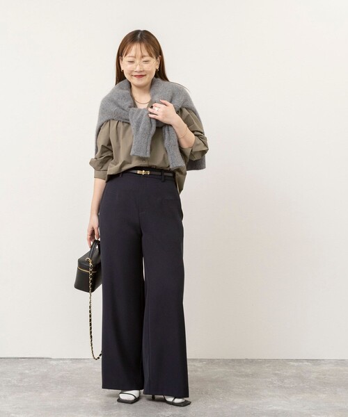NOLLEY’S Sophi(ノーリーズソフィ)の「ウォッシャブル裏微起毛ワイドパンツ(その他パンツ・レディース・カーキ/オフホワイト/ネイビー・36/38/34)」の15枚目の写真