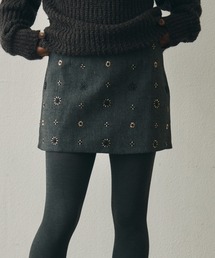 Trish（トリッシュ）の「ビーズ刺繍ウールMIXミニスカート（スカート）」