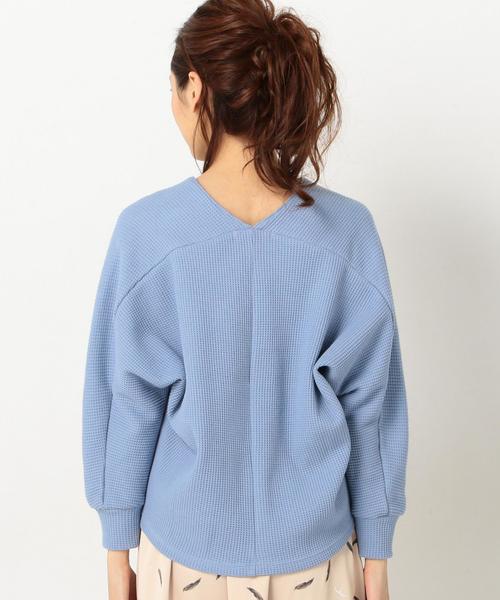 Another Edition（アナザーエディション）の「Vネック変形ワッフルプルオーバー2/AEBC V/Nヘンケイ ワッフルPOⅡ◆（Tシャツ/カットソー・レディース・ターコイズブルー/オフホワイト/レッド・FREE）」の5枚目の写真