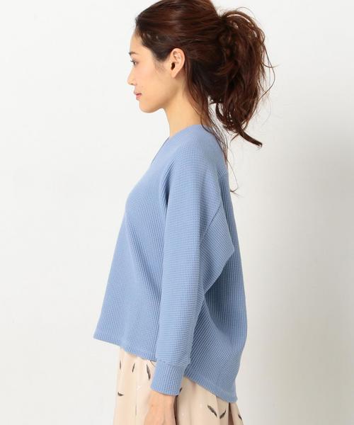 Another Edition（アナザーエディション）の「Vネック変形ワッフルプルオーバー2/AEBC V/Nヘンケイ ワッフルPOⅡ◆（Tシャツ/カットソー・レディース・ターコイズブルー/オフホワイト/レッド・FREE）」の7枚目の写真