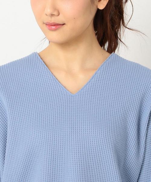 Another Edition（アナザーエディション）の「Vネック変形ワッフルプルオーバー2/AEBC V/Nヘンケイ ワッフルPOⅡ◆（Tシャツ/カットソー・レディース・ターコイズブルー/オフホワイト/レッド・FREE）」の9枚目の写真