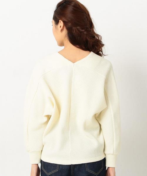 Another Edition（アナザーエディション）の「Vネック変形ワッフルプルオーバー2/AEBC V/Nヘンケイ ワッフルPOⅡ◆（Tシャツ/カットソー・レディース・ターコイズブルー/オフホワイト/レッド・FREE）」の11枚目の写真