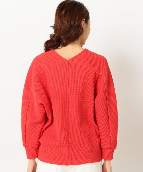Another Edition（アナザーエディション）の「Vネック変形ワッフルプルオーバー2/AEBC V/Nヘンケイ ワッフルPOⅡ◆（Tシャツ/カットソー・レディース・ターコイズブルー/オフホワイト/レッド・FREE）」の14枚目の写真