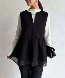 Chez toi | ニット×ペプラムベスト(Tシャツ/カットソー)