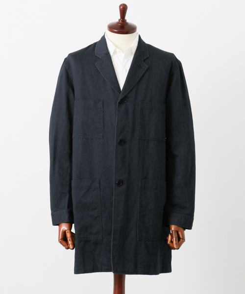 FREEMANS SPORTING CLUB（フリーマンズ スポーティング クラブ）の「FREEMANS SPORTING CLUB JP　C/L KATSURAGI SHOP COAT（その他アウター・メンズ・ベージュ/ネイビー/オフホワイト・3/2）」の3枚目の写真