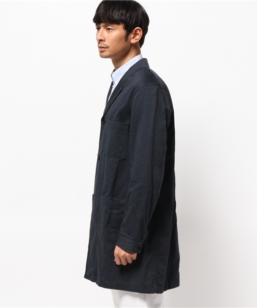 FREEMANS SPORTING CLUB（フリーマンズ スポーティング クラブ）の「FREEMANS SPORTING CLUB JP　C/L KATSURAGI SHOP COAT（その他アウター・メンズ・ベージュ/ネイビー/オフホワイト・3/2）」の5枚目の写真