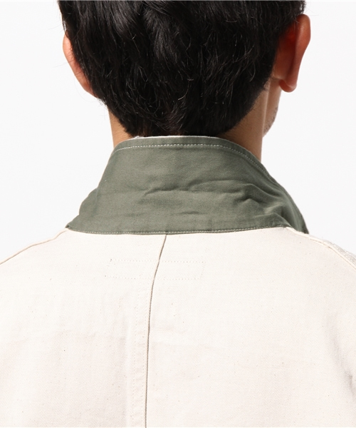 FREEMANS SPORTING CLUB（フリーマンズ スポーティング クラブ）の「FREEMANS SPORTING CLUB JP　C/L KATSURAGI SHOP COAT（その他アウター・メンズ・ベージュ/ネイビー/オフホワイト・3/2）」の9枚目の写真