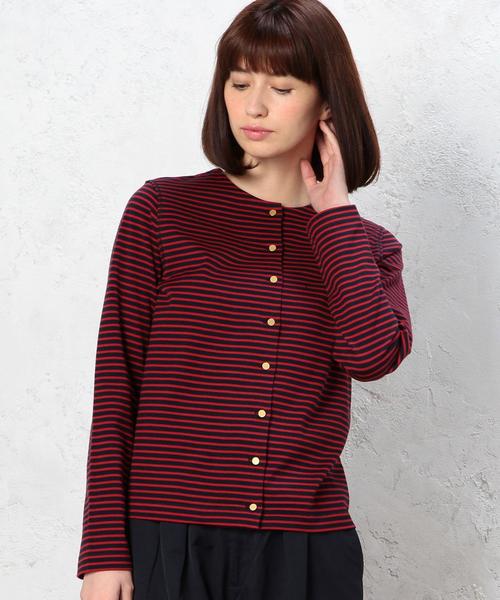 green label relaxing（グリーンレーベルリラクシング）の「■■■CB 60テンジク BOR カーディガン◆（カーディガン/ボレロ・レディース・オフホワイト/ネイビー・FREE）」の2枚目の写真