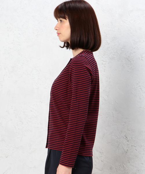 green label relaxing（グリーンレーベルリラクシング）の「■■■CB 60テンジク BOR カーディガン◆（カーディガン/ボレロ・レディース・オフホワイト/ネイビー・FREE）」の9枚目の写真