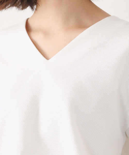 Abahouse Devinette（ドゥヴィネット）の「コットンピンカノコプルオーバー（Tシャツ/カットソー・レディース・ホワイト/グレー/ネイビー・FREE）」の6枚目の写真