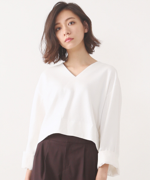 Abahouse Devinette（ドゥヴィネット）の「コットンピンカノコプルオーバー（Tシャツ/カットソー・レディース・ホワイト/グレー/ネイビー・FREE）」の20枚目の写真