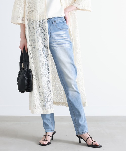 n'OrLABEL（ノアールレーベル）の「『風合いヴィンテージストレッチデニム』（デニムパンツ・レディース・ネイビー/ライトブルー/インディゴブルー・2/1）」の9枚目の写真