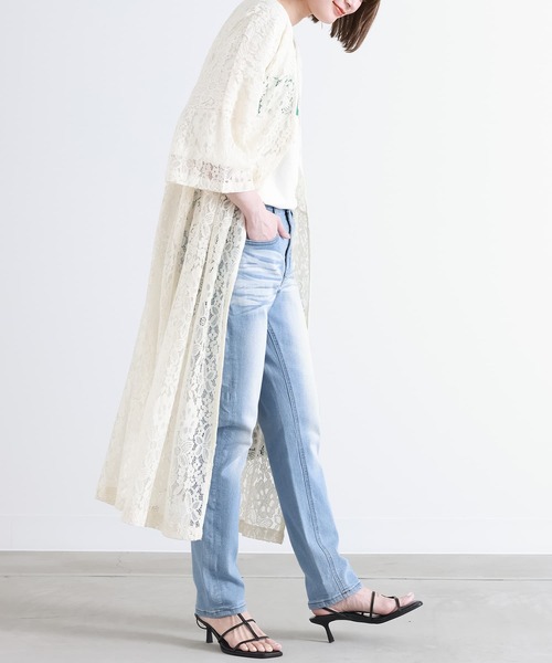 n'OrLABEL（ノアールレーベル）の「『風合いヴィンテージストレッチデニム』（デニムパンツ・レディース・ネイビー/ライトブルー/インディゴブルー・2/1）」の8枚目の写真